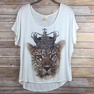 👑 Crowned Animal 🐆 Sparkle Shirt Large